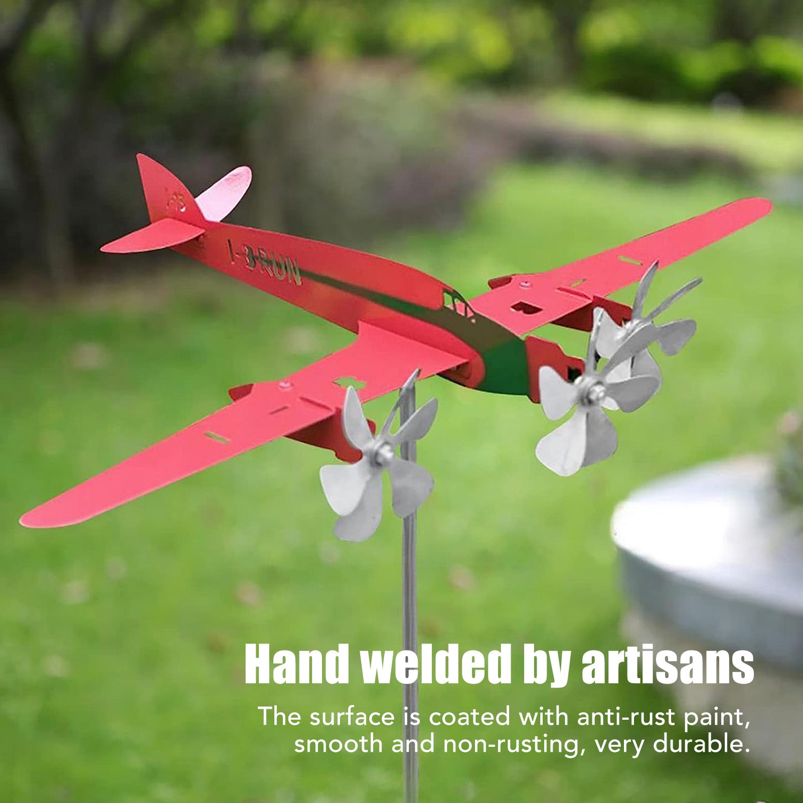 3D Metal Aircraft Weather Vane - Rustproof Airplane Wind Spinner for garage , Barn & Patio Decor