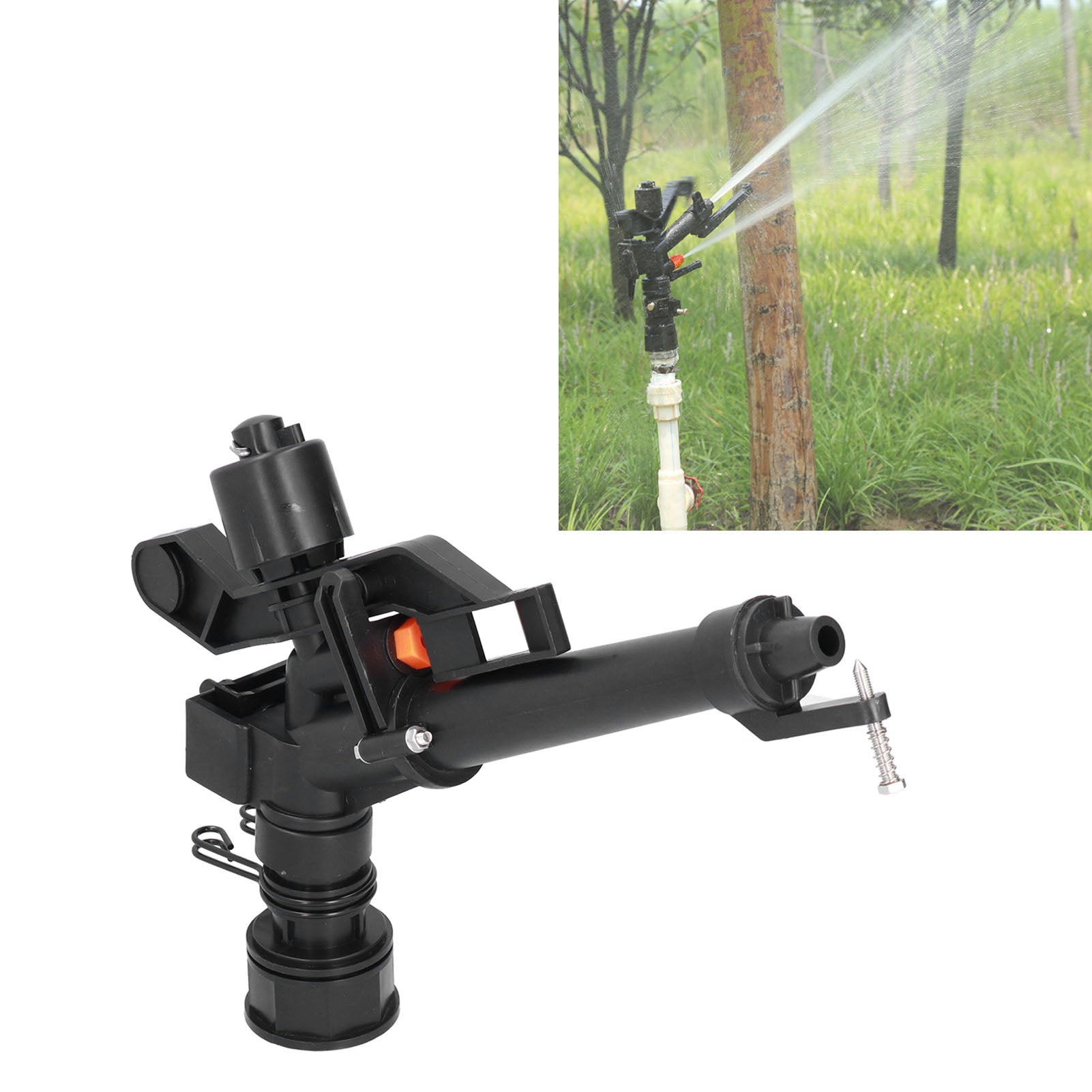 Adjustable G1 G1/2 Garden Rocker Arm Sprinkler - Large Impact Water Sprayer for Lawn & for farm Irrigation