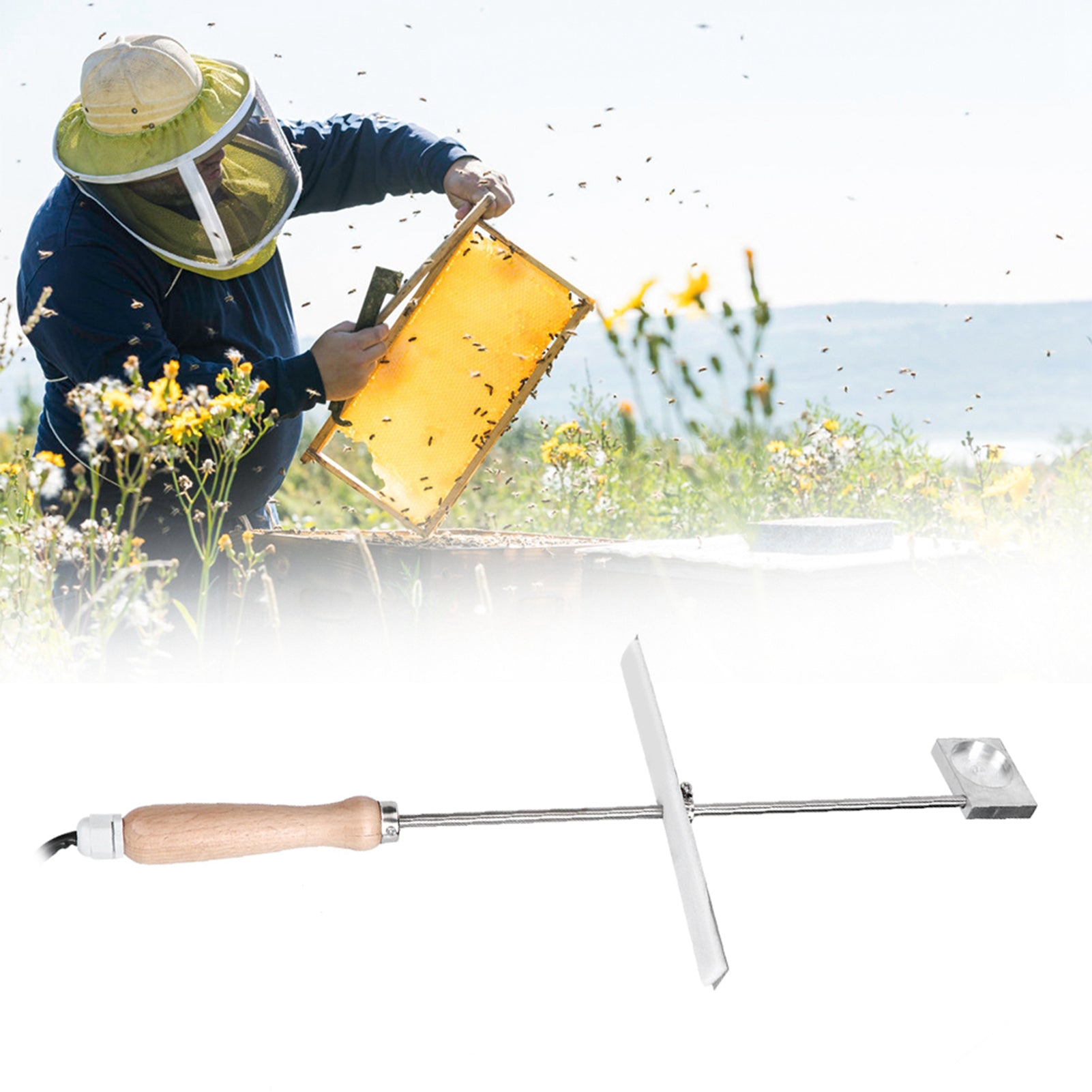 150W Bee Vaporizer for Oxalic Acid Treatment - 48.5cm Varroa Mite Heating Evaporator Beekeeping Tool