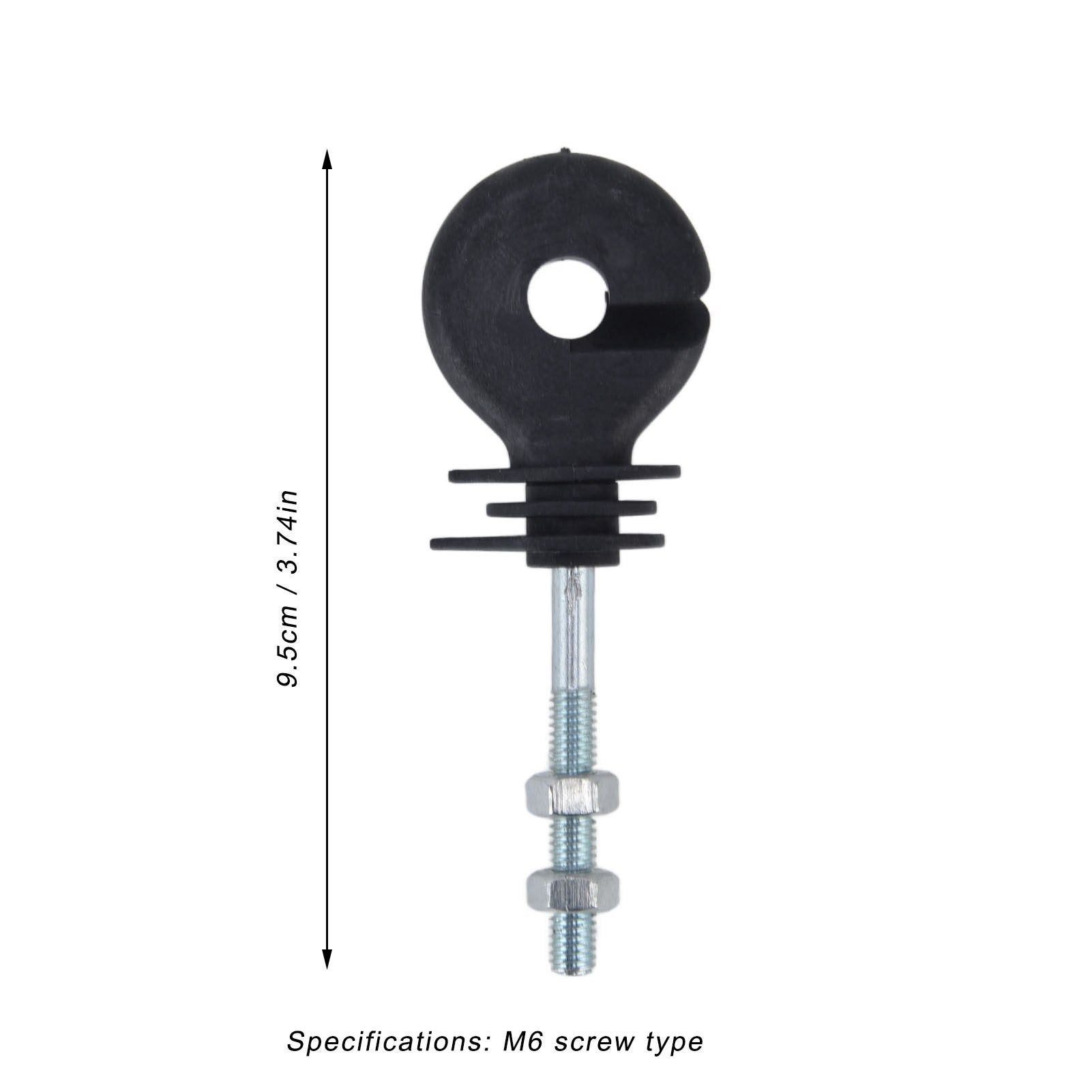 50 Pcs M6 Screw-in Electric Fence Insulators for Wood Posts - Livestock Fence Accessories