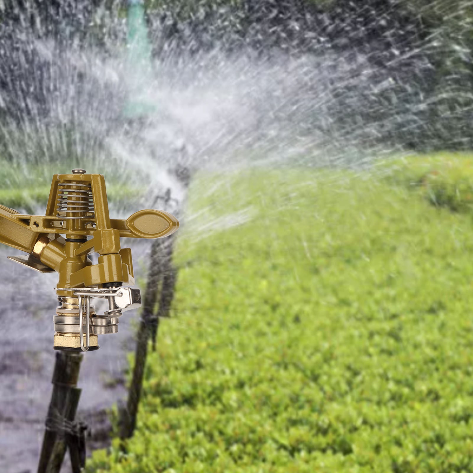 G1/2 Male Thread 360° Automatic Water Sprinkler Head - 15m Range for lawn Irrigation Device for Garden