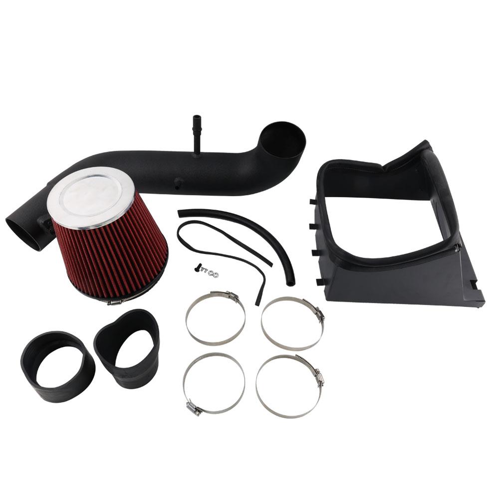 3.5" RED Heat Shield Cold Air Intake Induction Kit+Filter For 11-14 F150 5.0L V8