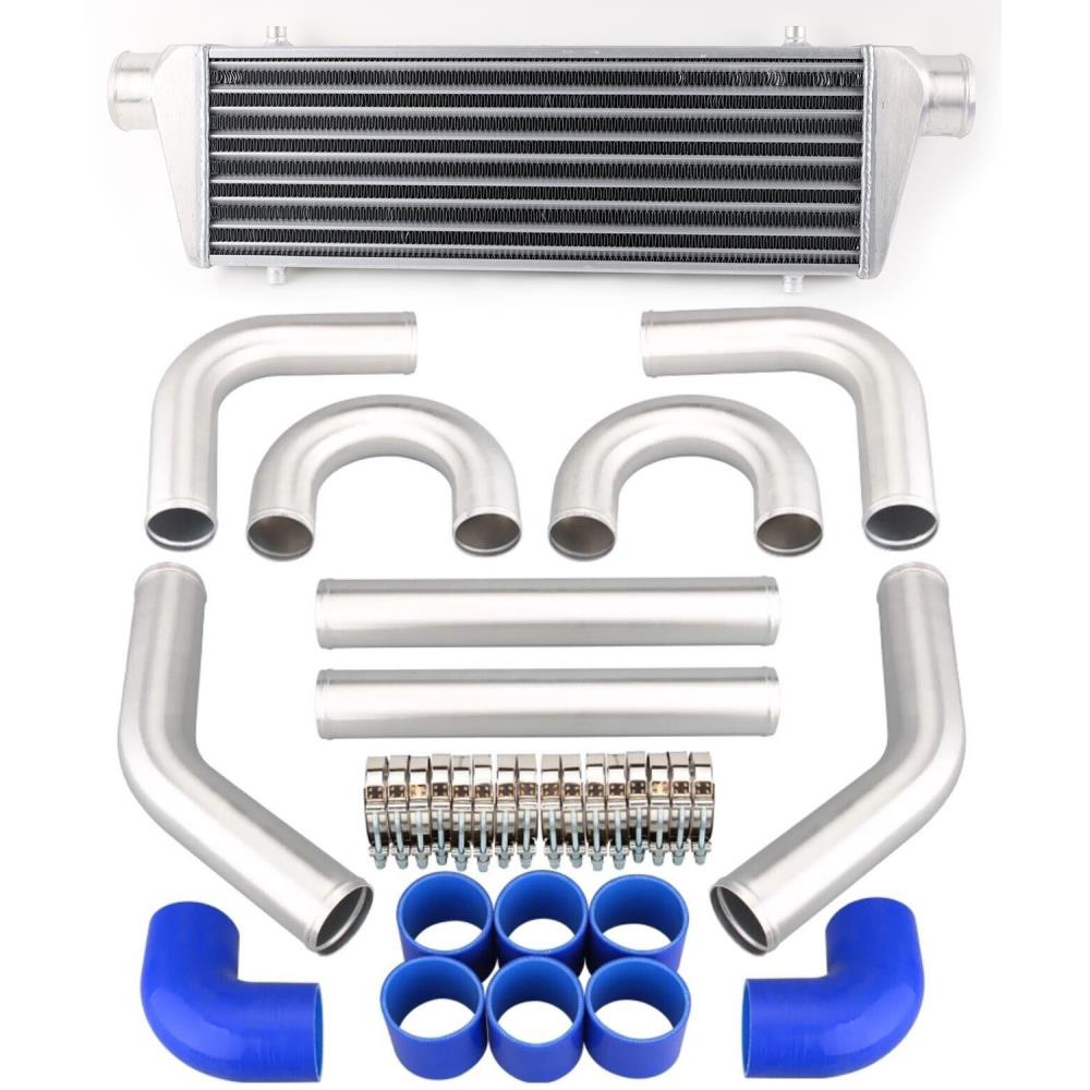 Universal Turbo Intercooler 450x180x65mm 2.5inch Aluminum Inlet Tube Fin Turbine Aluminum Pipe Piping Kit