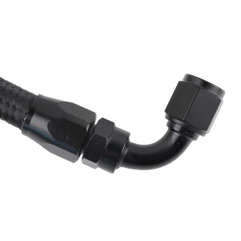 Black Tucked Fuel Line Fittings Kit Inline Filter For Honda Civic Integra B/D Series AN6 Filter EG EK DC2 CRX EF