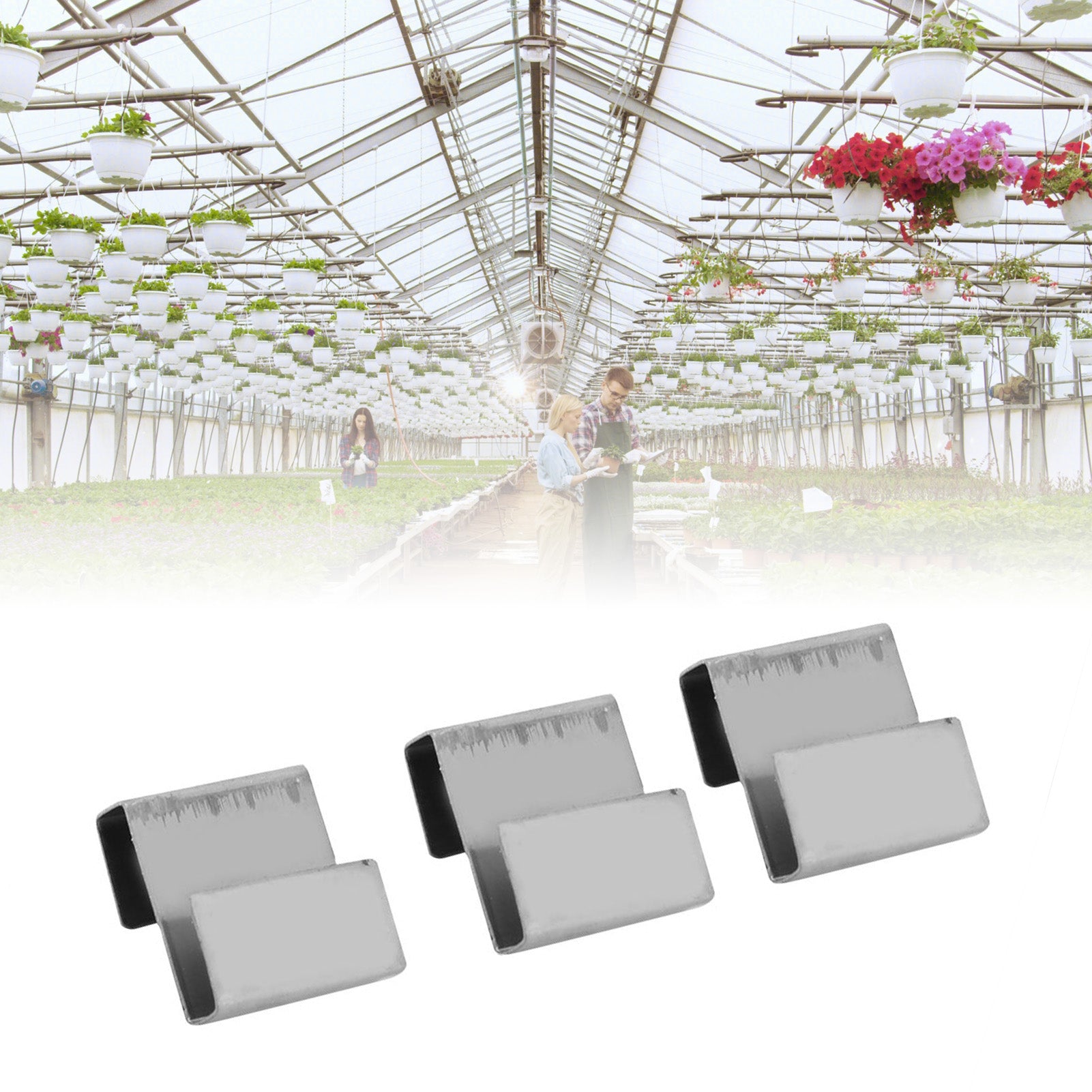 50Pcs Stainless Steel Greenhouse Glass Clamp S Clips - Garden Frame Fixing Accessories for Greenhouse Repair