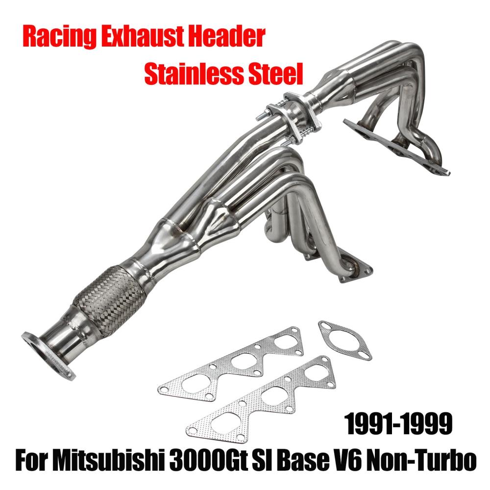 Stainless Steel Exhaust Header For 91-99 Mitsubishi 3000GT Stealth DOHC V6