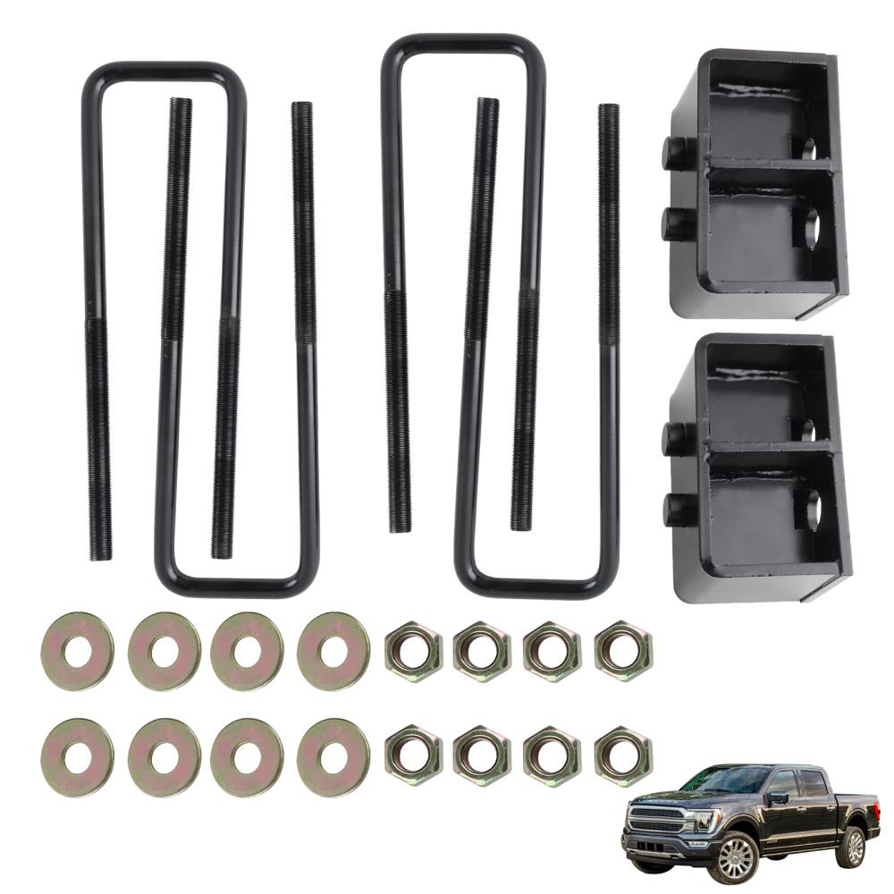3" Rear Blocks Leveling Lift + U Bolts Kit Fit For Ford F-150 2WD 4WD 2004-2020