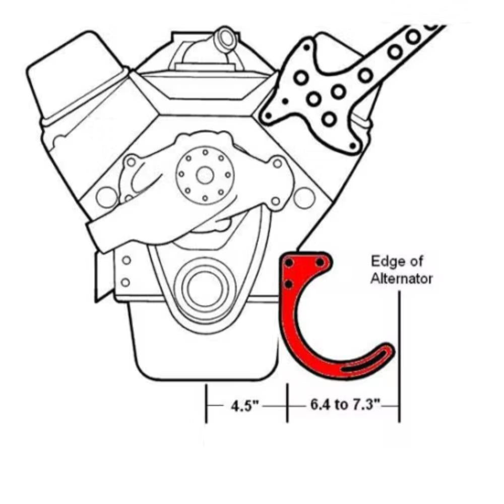 Low Mount Alternator Bracket for 55-68 Chevy SBC Engine Short Water Pump 283 350