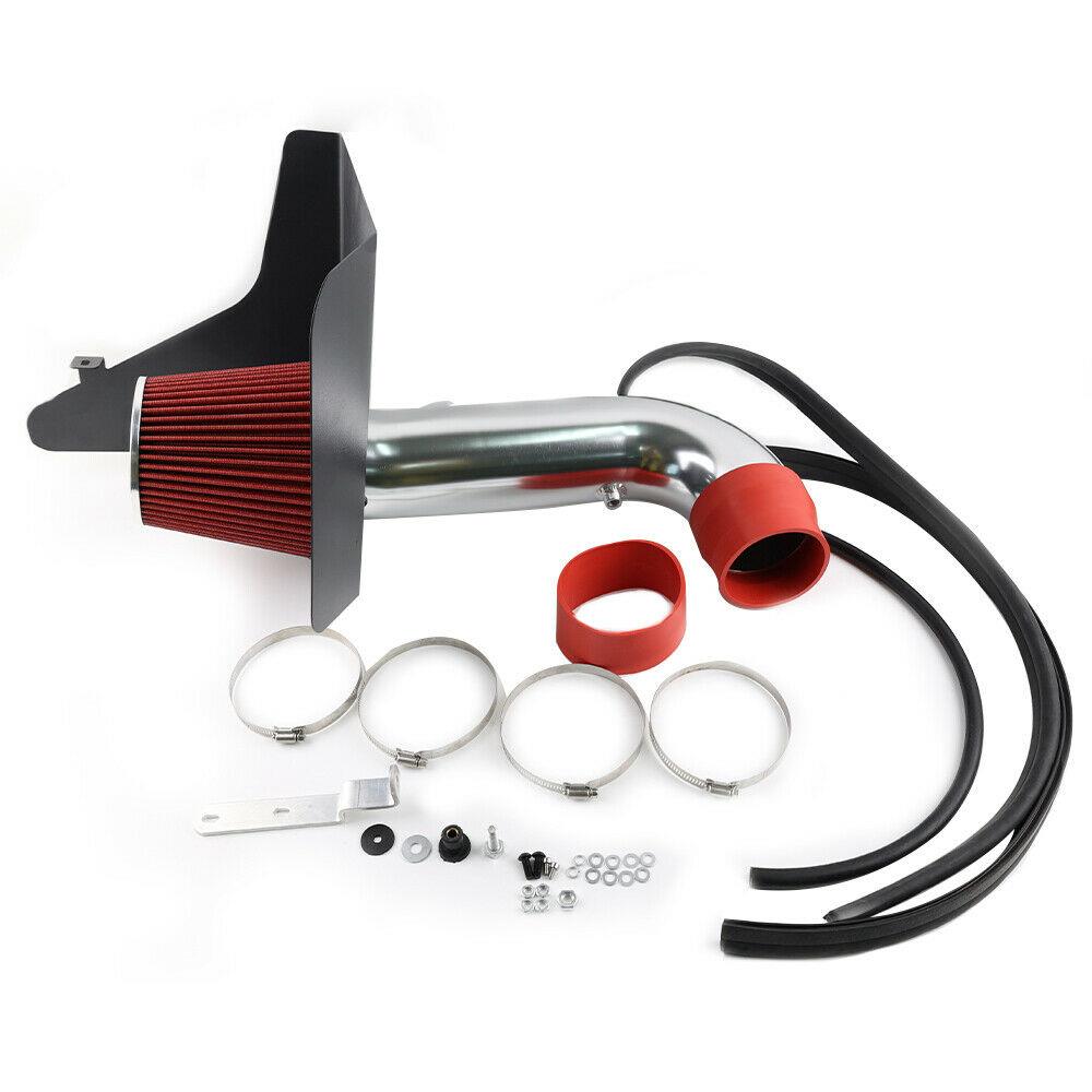 Auto Parts Engine 4'' Cold Air Intake System Kit + Heat Shield Red Filter for Camaro 6.2L V8 10-15