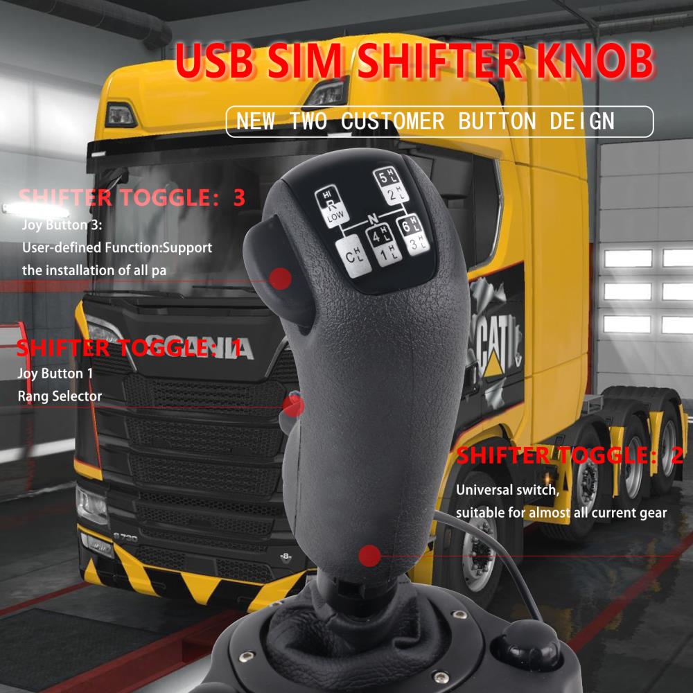 USB Shift Knob for Logitech G923 G29 G27 G25 TH8A for ETS2&ATS Scania Truck High Low Gear Simulator Shifter simulators