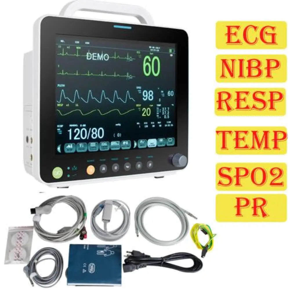 Genmine Stay Connected To Your Vital Signs With Our 12 Inch Portable Patient Monitor - 6 Parameter