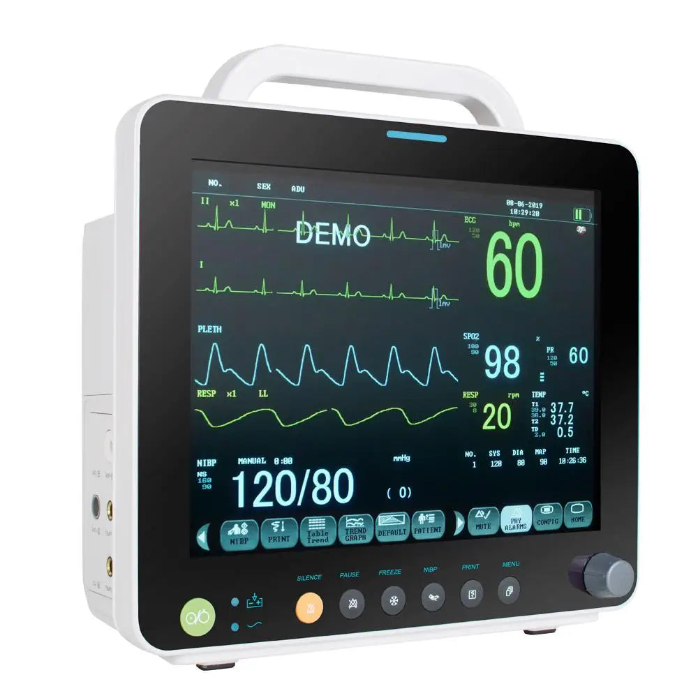 Genmine Stay Connected To Your Vital Signs With Our 12 Inch Portable Patient Monitor - 6 Parameter